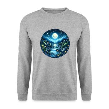 Moon Magic - Unisex Sweatshirt - salt & pepper - Front - Alina (178cm) & Michal (187cm)
