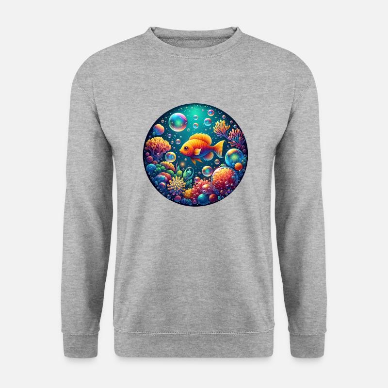 Unterwasser Zauberwelt - Unisex Pullover - Weißgrau meliert