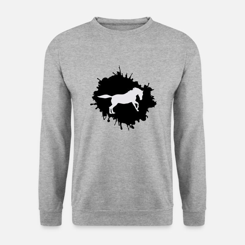 pferd klecks - Unisex Pullover - Weißgrau meliert
