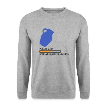Bembel Loading please wait - Unisex Pullover - Weißgrau meliert - Vorne - Alina (178cm) & Michal (187cm)
