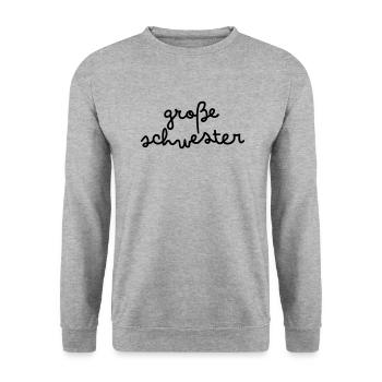 Older sister - Unisex Sweatshirt - salt & pepper - Front - Alina (178cm) & Michal (187cm)