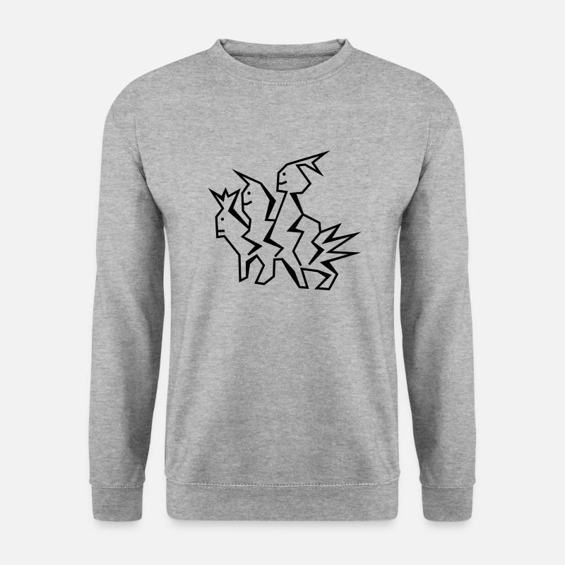 Vector drawing three-headed dragon - Unisex Sweatshirt - salt & pepper