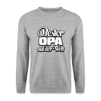 Bester Opa Spruch Geschenk - Unisex Pullover - Weißgrau meliert - Vorne - Alina (178cm) & Michal (187cm)
