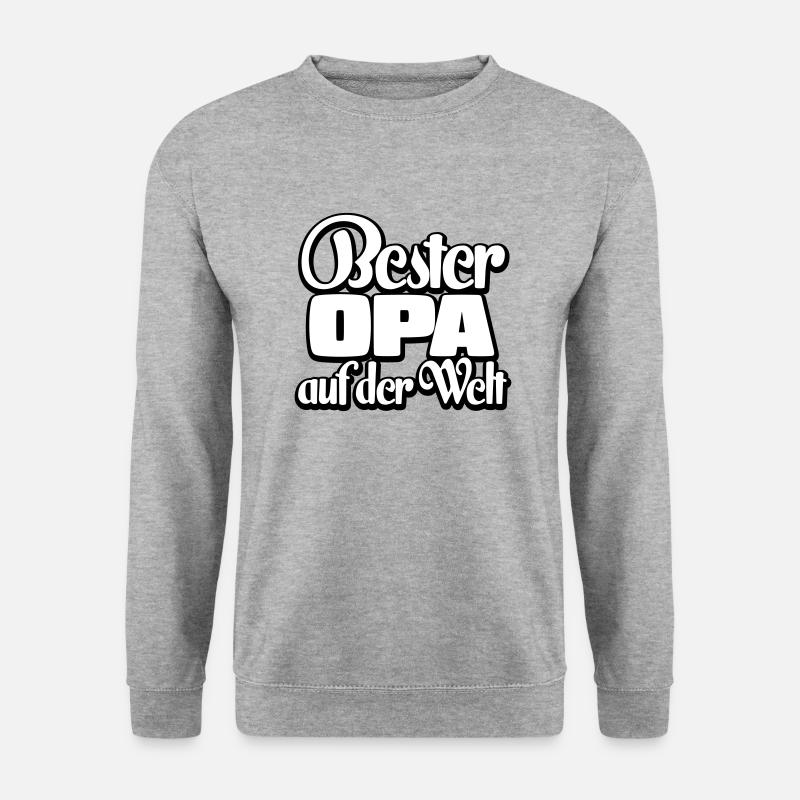 Bester Opa Spruch Geschenk - Unisex Pullover - Weißgrau meliert