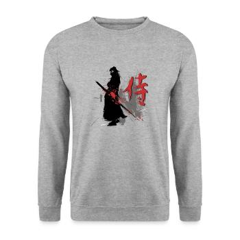 Samurai - Unisex Pullover - Weißgrau meliert - Vorne - Alina (178cm) & Michal (187cm)