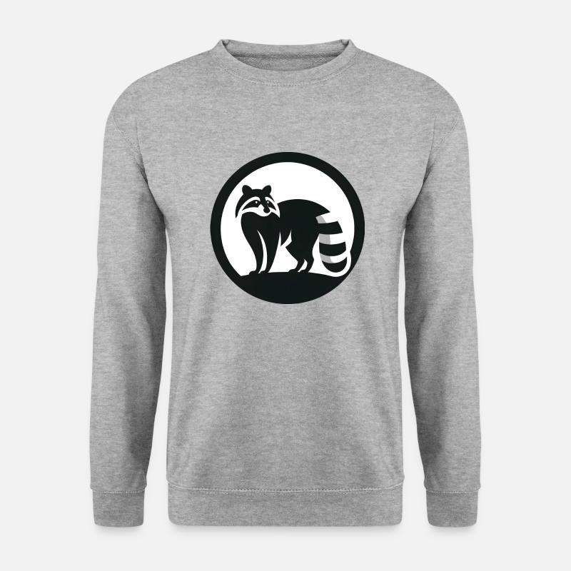 Waschbär Logo 3 - Unisex Pullover - Weißgrau meliert