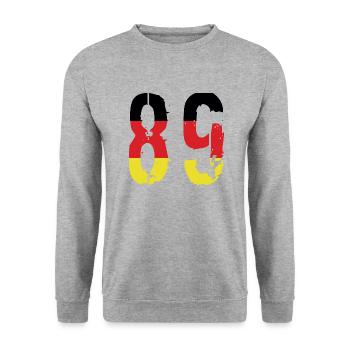 89 Number Germany Jersey - Unisex Sweatshirt - salt & pepper - Front - Alina (178cm) & Michal (187cm)