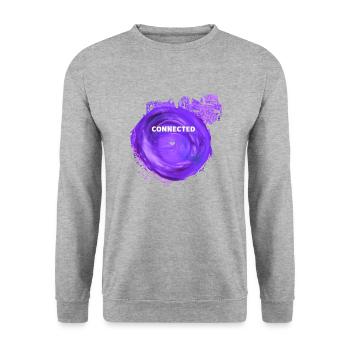 Design source connected violet - Sweat-shirt Unisexe - gris chiné - Devant - Alina (178cm) & Michal (187cm)