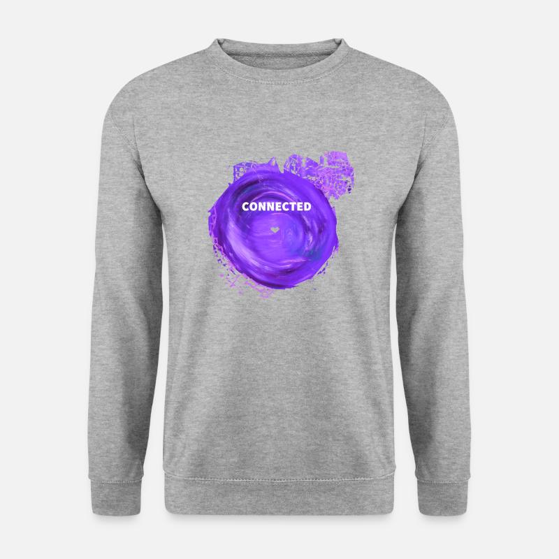 Design source connected violet - Sweat-shirt Unisexe - gris chiné
