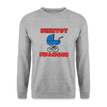 BALD BRÜDER - Unisex Pullover - Weißgrau meliert - Vorne - Alina (178cm) & Michal (187cm)