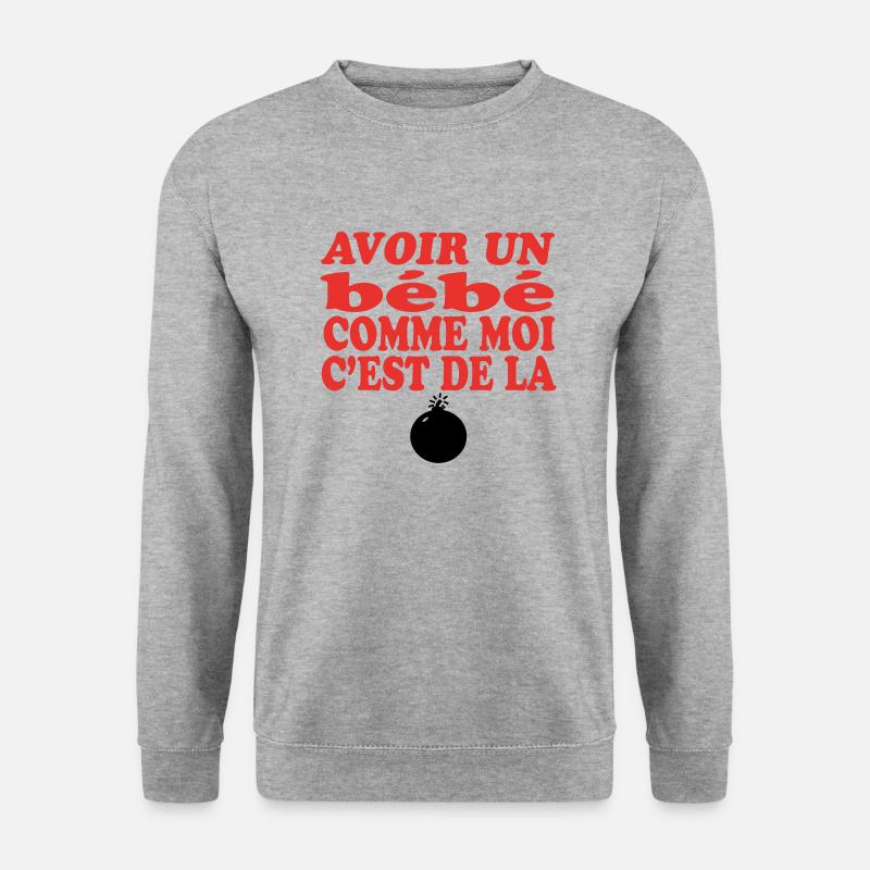 Baby-BOMBE - Unisex Pullover - Weißgrau meliert