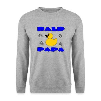 BALD PAPA - Sweat-shirt Unisexe - gris chiné - Devant - Alina (178cm) & Michal (187cm)