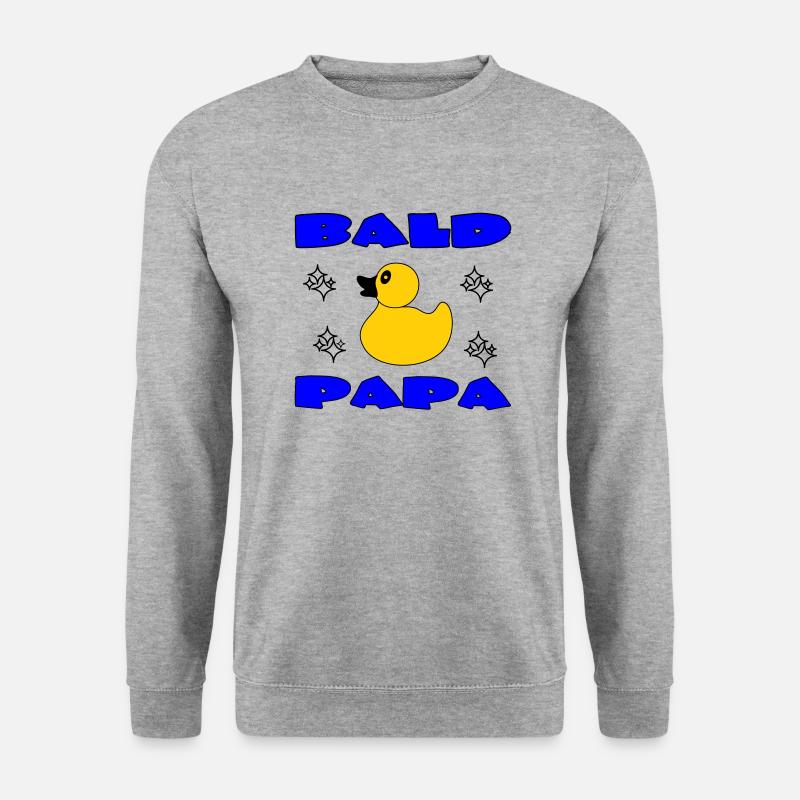 KAHLKÖPFIGER PAPA - Unisex Pullover - Weißgrau meliert