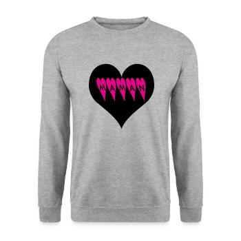 Maman coeur - Sweat-shirt Unisexe - gris chiné - Devant - Alina (178cm) & Michal (187cm)