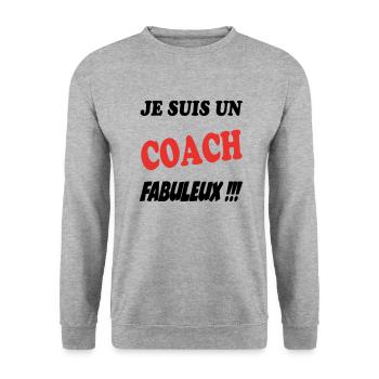 Coach - Sweat-shirt Unisexe - gris chiné - Devant - Alina (178cm) & Michal (187cm)