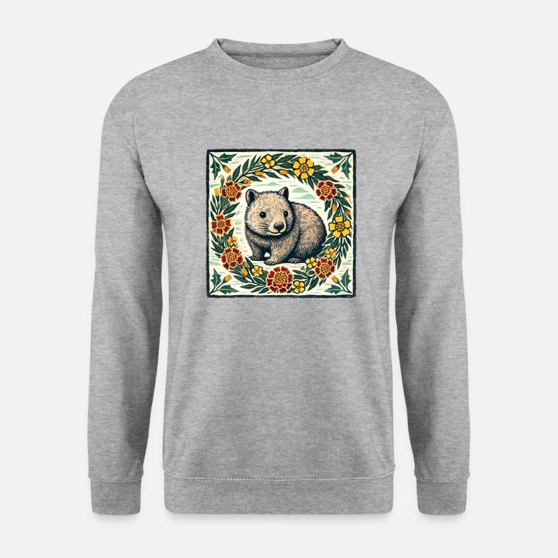 Wombat - Unisex Pullover - Weißgrau meliert