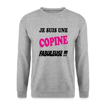 Je suis une copine fabuleuse - Sweat-shirt Unisexe - gris chiné - Devant - Alina (178cm) & Michal (187cm)