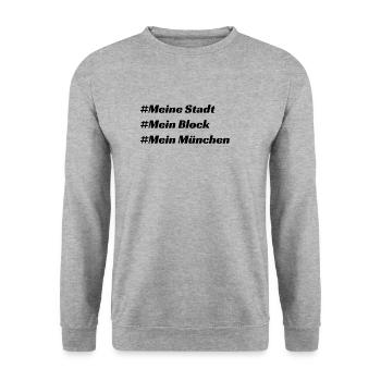 München - Unisex Pullover - Weißgrau meliert - Vorne - Alina (178cm) & Michal (187cm)