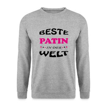 BESTE PATIN MARRAINE IN DER WELT - Sweat-shirt Unisexe - gris chiné - Devant - Alina (178cm) & Michal (187cm)