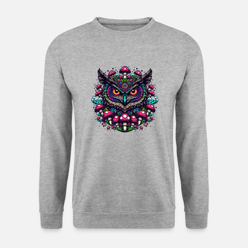 Psychedelic Owl - Unisex Sweatshirt - salt & pepper