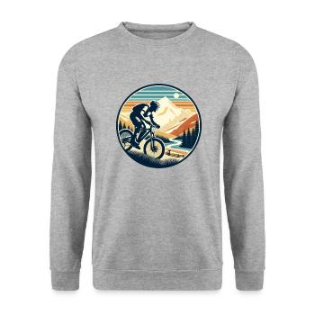 Mountain Biker - Unisex Sweatshirt - salt & pepper - Front - Alina (178cm) & Michal (187cm)