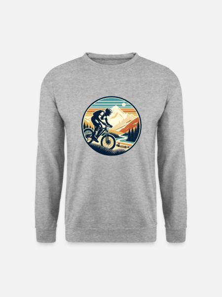 Mountainbiker - Unisex Pullover - Weißgrau meliert