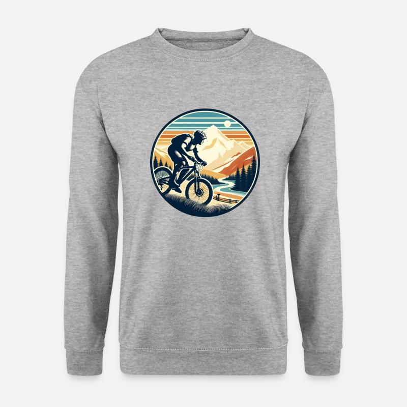 Mountainbiker - Unisex Pullover - Weißgrau meliert