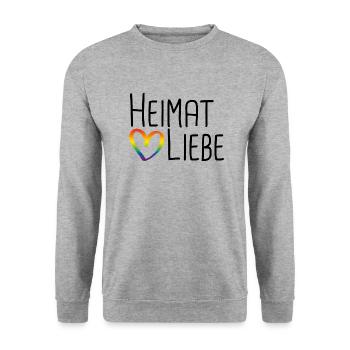 Heimat Liebe - Unisex Pullover - Weißgrau meliert - Vorne - Alina (178cm) & Michal (187cm)