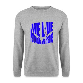 Patrouille de France - Sweat-shirt Unisexe - gris chiné - Devant - Alina (178cm) & Michal (187cm)