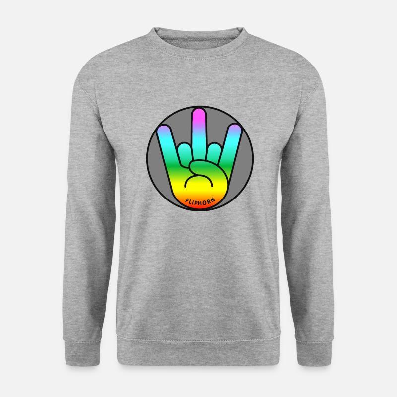 Fliphorn Iconic Design - Unisex Pullover - Weißgrau meliert
