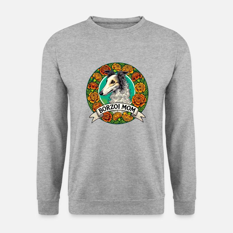 Barsoi Mama - Unisex Pullover - Weißgrau meliert