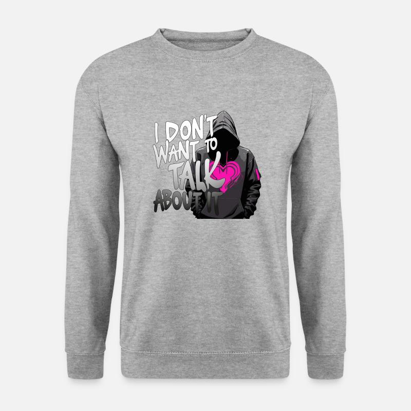 Ich möchte nicht - Unisex Pullover - Weißgrau meliert