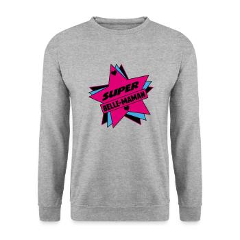 super BELLE MAMAN - Sweat-shirt Unisexe - gris chiné - Devant - Alina (178cm) & Michal (187cm)