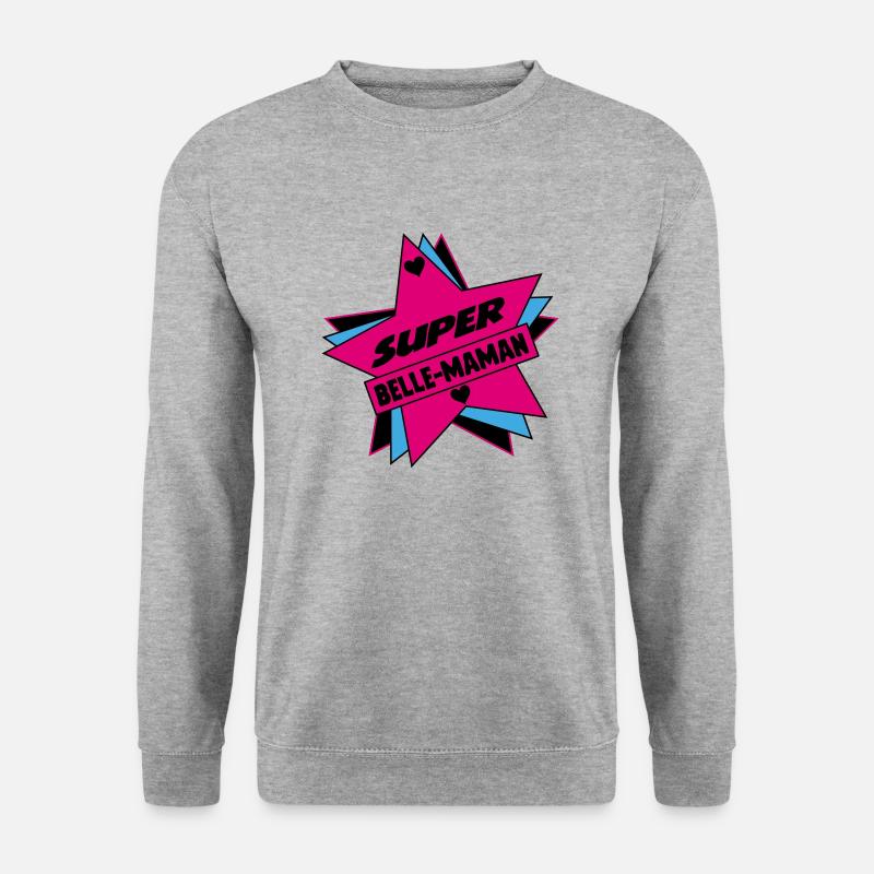 SUPER SCHÖNE MAMA - Unisex Pullover - Weißgrau meliert