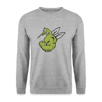 Moustique fort 02 - Sweat-shirt Unisexe - gris chiné - Devant - Alina (178cm) & Michal (187cm)