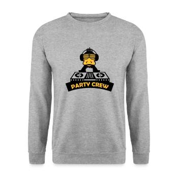 duck party crew 2 - Unisex Pullover - Weißgrau meliert - Vorne - Alina (178cm) & Michal (187cm)