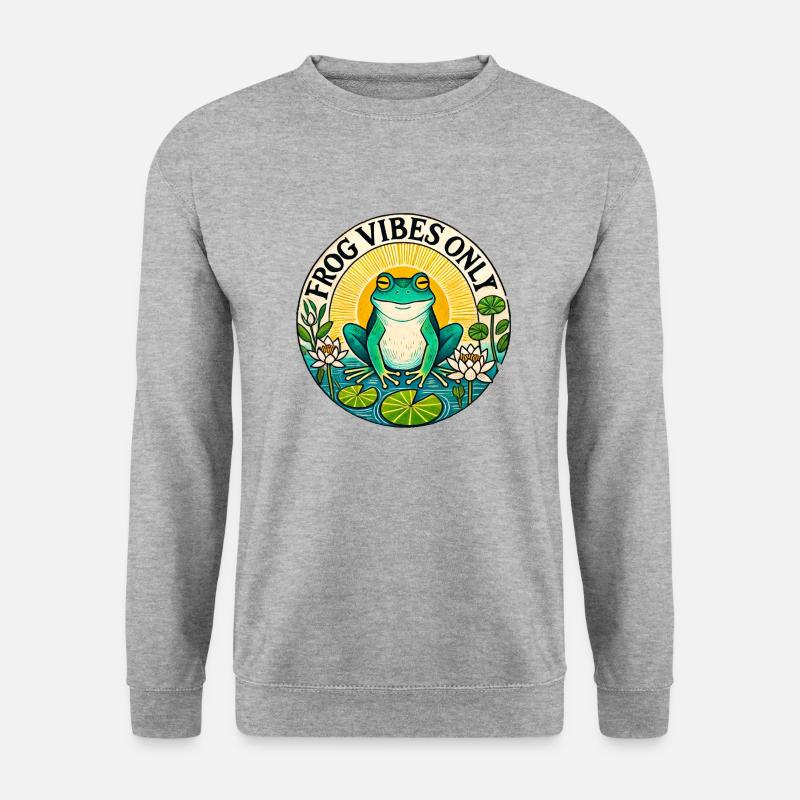 Nur Frosch-Vibes - Unisex Pullover - Weißgrau meliert