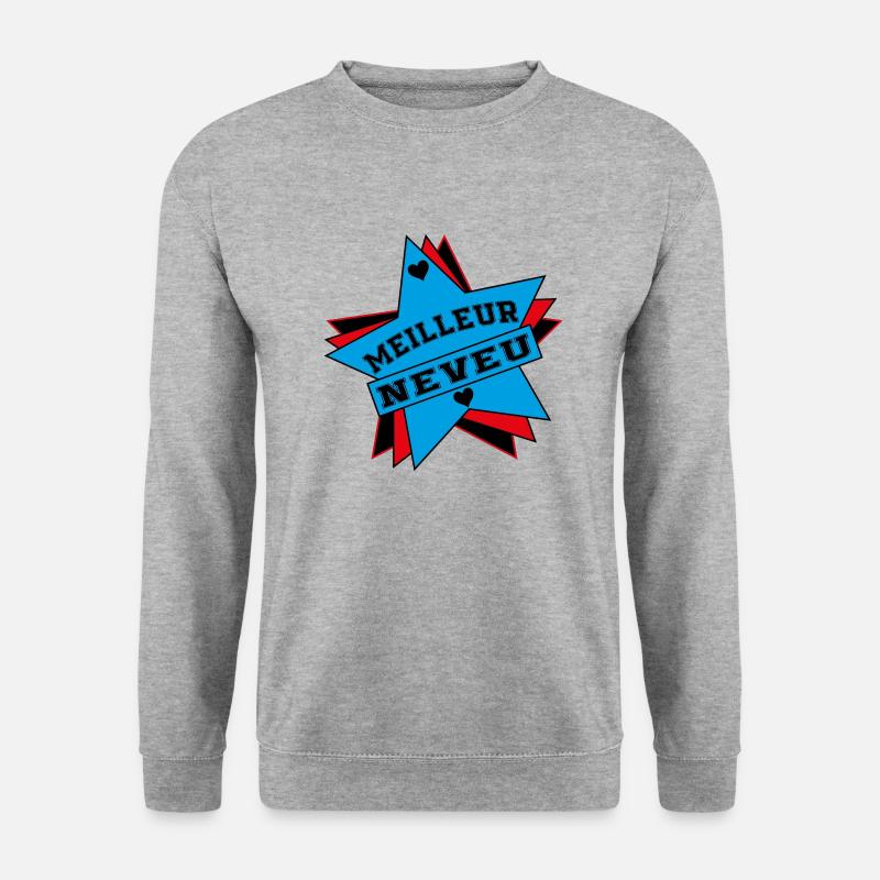 BESTER NEFFE - Unisex Pullover - Weißgrau meliert