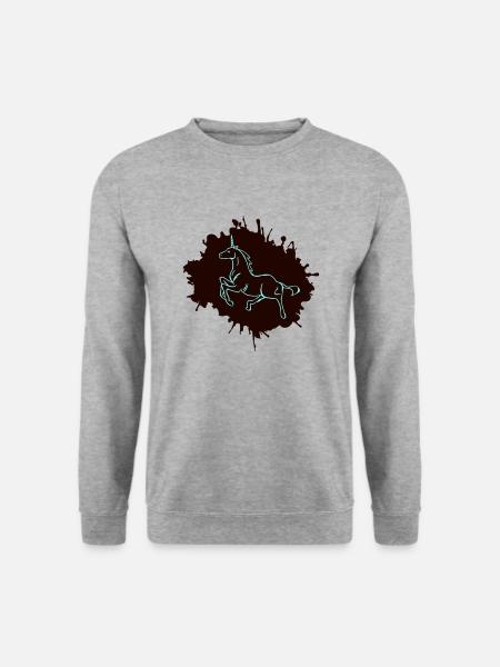 unicorn klecks - Unisex Pullover - Weißgrau meliert