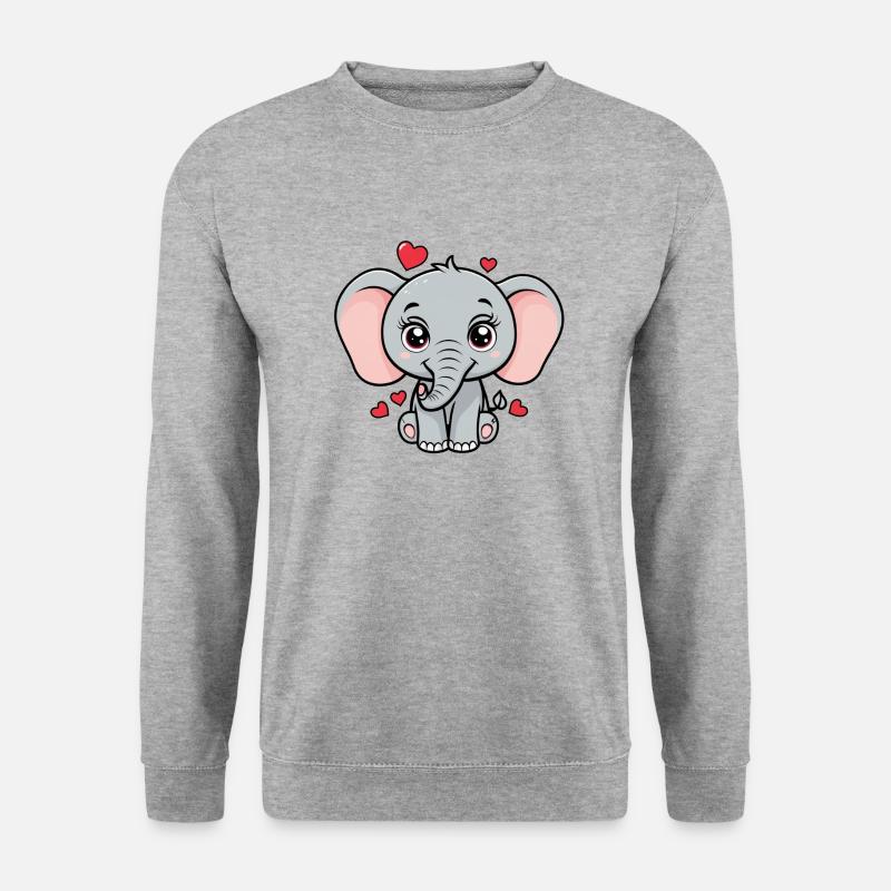 Elephant Love - Unisex Pullover - Weißgrau meliert