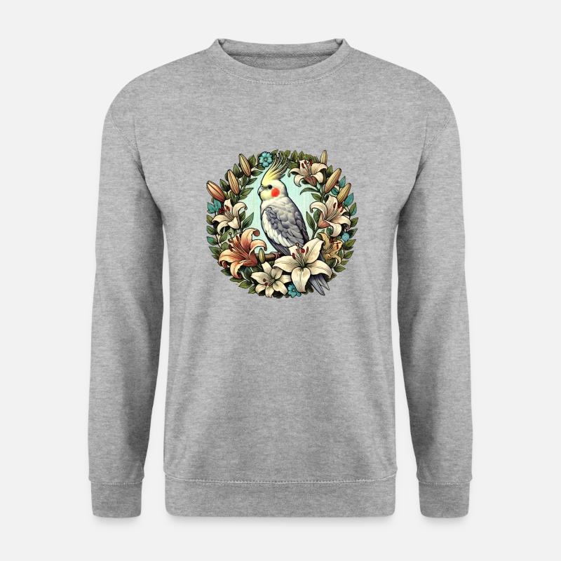 Nymphensittich - Unisex Pullover - Weißgrau meliert