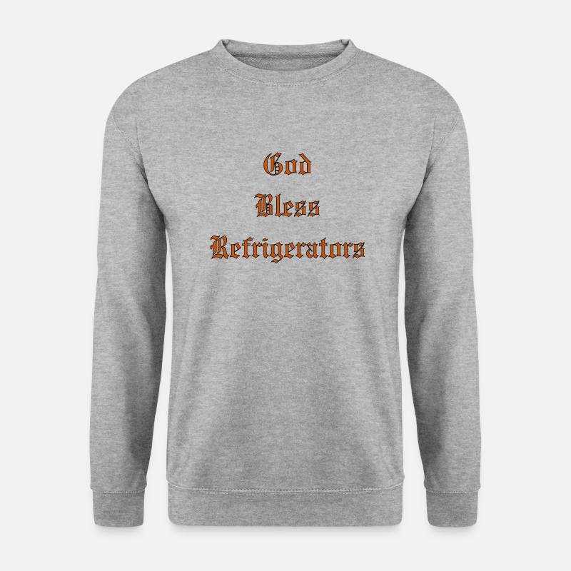 GodBlessRefrigerators - Unisex Pullover - Weißgrau meliert