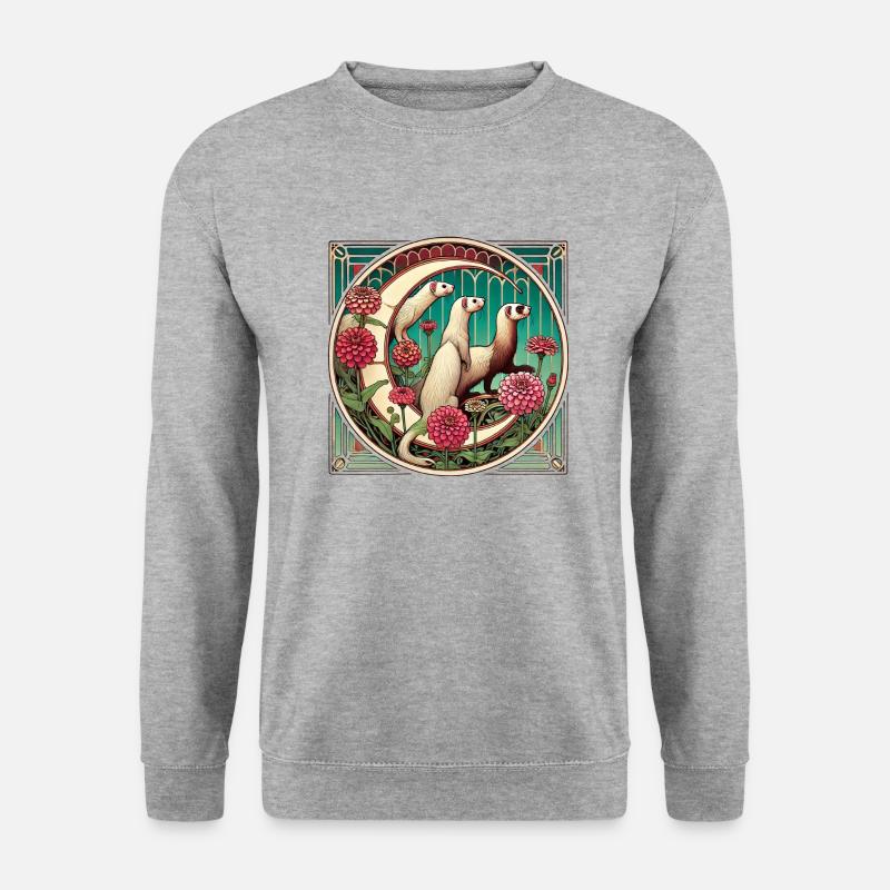 Frettchen - Unisex Pullover - Weißgrau meliert