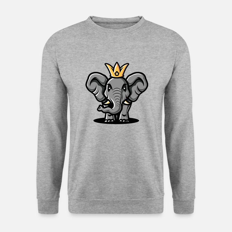 Elephant Comic Crown - Unisex Sweatshirt - salt & pepper