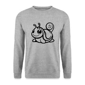 Bande dessinée d’escargot - Sweat-shirt Unisexe - gris chiné - Devant - Alina (178cm) & Michal (187cm)