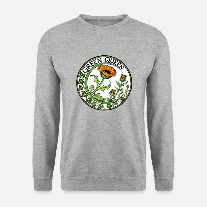 Grüne Königin - Unisex Pullover - Weißgrau meliert