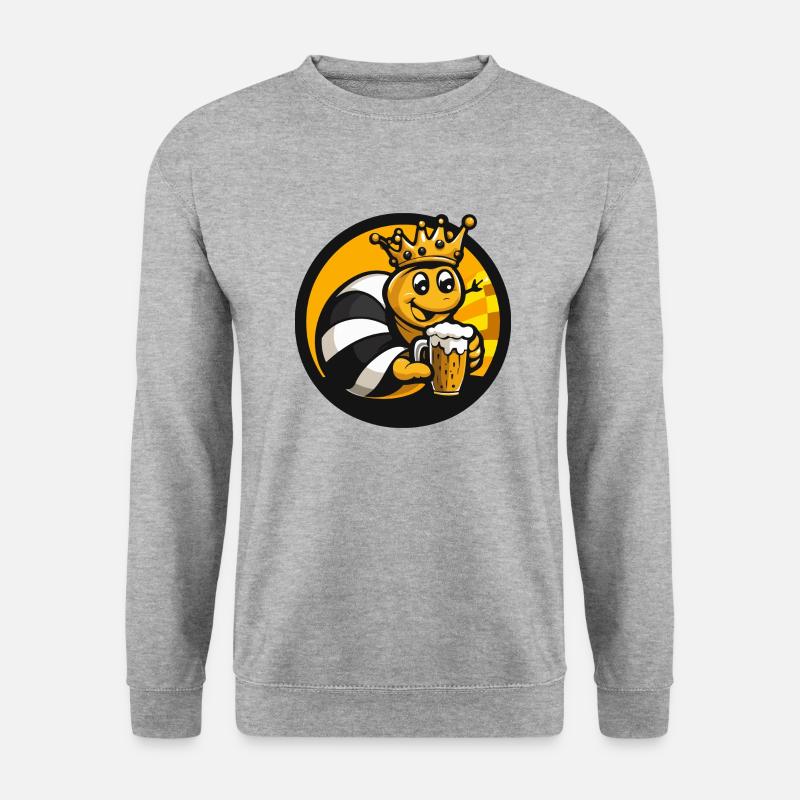 Schnecke Bier Comic - Unisex Pullover - Weißgrau meliert