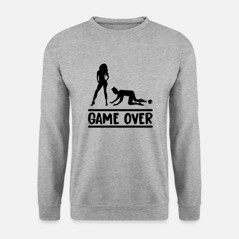 ehepaar game over - Unisex Pullover - Weißgrau meliert