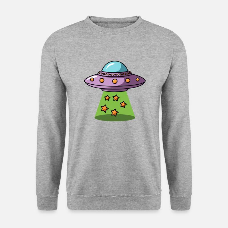 Ufo - Unisex Pullover - Weißgrau meliert