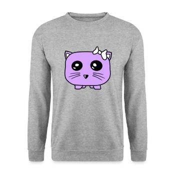 Fille chat joli arc petit hamster femme - Sweat-shirt Unisexe - gris chiné - Devant - Alina (178cm) & Michal (187cm)